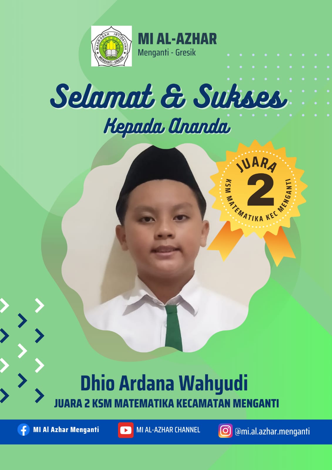 Siswa MI Al Azhar Menganti Raih Juara 2 KSM Tingkat Kecamatan Dan Juara